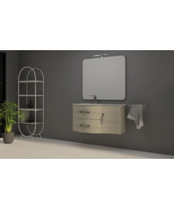 MOBILE BAGNO "BEST" ROVERE SBIANCATO CON SPECCHIO E LUCE LED, 104X52X55 CM